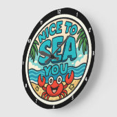 Speelse strand-thema levendige kleuren Zee Motief Grote Klok (Hoek)