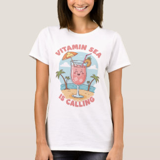 Speelse Strandvakantie Vector Art T-shirt