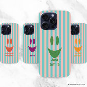 Speelse Strepen Smiley Gezicht iPhone Hoesje