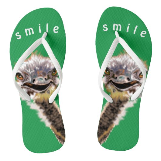 Speelse Struisvogel Grappige Flip Flops - Kies Kle (Voetbed)