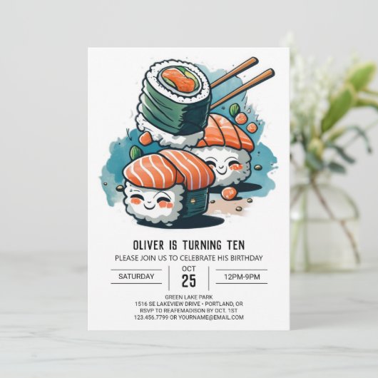 Speelse Sushi Dreams Verjaardag Kaart (Staand voorkant)