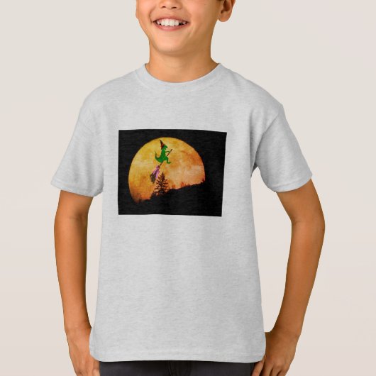 Speelse T-Rex Witch Halloween T-shirt | Grappige K (Voorkant)