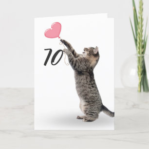Speelse tabby kat voor 70e verjaardag kaart