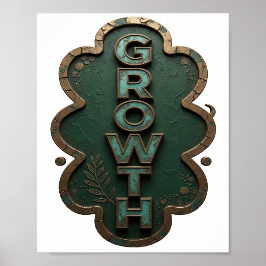 Speelse Teal GROEI Modern Design Poster (Voorkant)