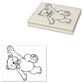 Speelse Teddy Bear Rubber Stamp Rubberstempel (Gestempeld)