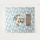 Speelse teddybeer piloot baby shower achtergrond wandkleed (Voorkant (horizontaal))