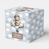 Speelse teddybeer piloot Baby shower gunstbox Bedankdoosjes (Achterkant)
