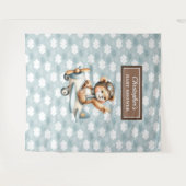 Speelse teddybeer piloot babyshower foto prop wandkleed (Voorkant (horizontaal))