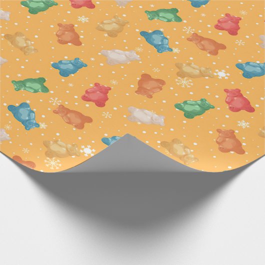 Speelse Teddyberen en Snowflakes Wrapping Pape Cadeaupapier (Hoek)