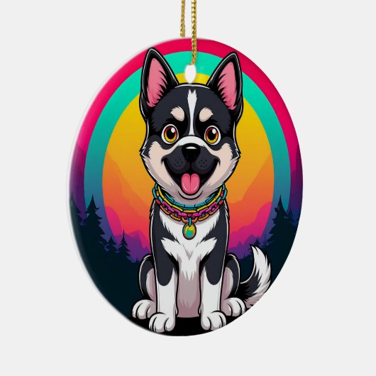 Speelse tekenfilmhond keramisch ornament (Rechts)