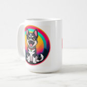 Speelse tekenfilmhond koffiemok (Voorkant links)