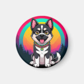 Speelse tekenfilmhond magneet (Voorkant)