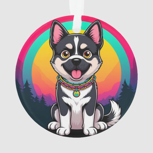 Speelse tekenfilmhond ornament (achterkant)