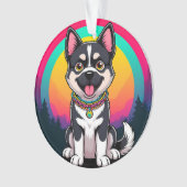 Speelse tekenfilmhond ornament (voorkant)