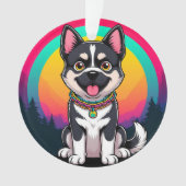 Speelse tekenfilmhond ornament (voorkant)