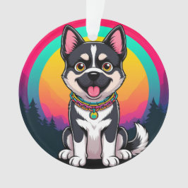 Speelse tekenfilmhond ornament