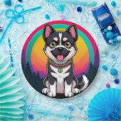 Speelse tekenfilmhond papieren bordje (Feest)