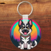 Speelse tekenfilmhond sleutelhanger (Achterkant)