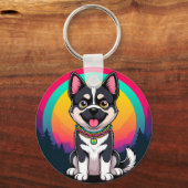 Speelse tekenfilmhond sleutelhanger (Voorkant)