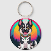 Speelse tekenfilmhond sleutelhanger (Achterkant)