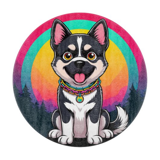 Speelse tekenfilmhond snijplank (Voorkant)