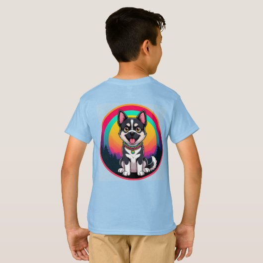 Speelse tekenfilmhond t-shirt (Achterkant volledig)