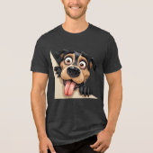 Speelse tekenfilmhond Tri-Blend shirt (Voorkant)