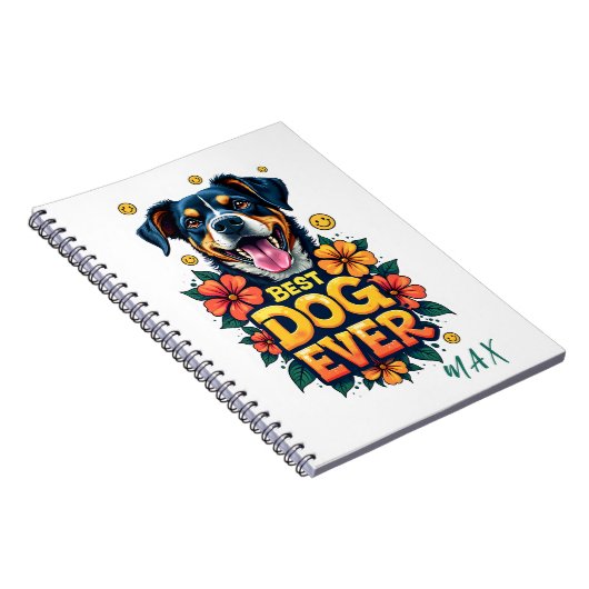 Speelse tekst en elegante bloemen voor een stijlvo notitieboek (Rechterzijde)