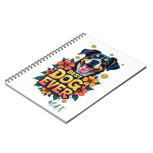 Speelse tekst en elegante bloemen voor een stijlvo notitieboek (Linkerzijde)