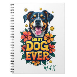 Speelse tekst en elegante bloemen voor een stijlvo notitieboek