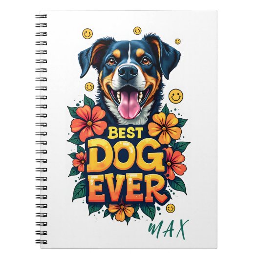 Speelse tekst en elegante bloemen voor een stijlvo notitieboek (Voorkant)