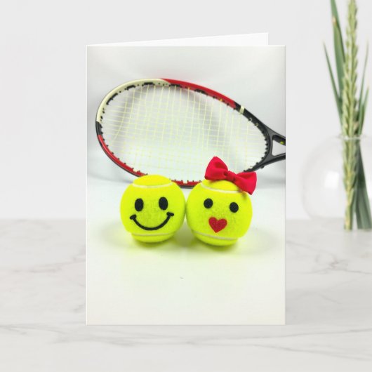 Speelse Tennis Liefde Kaart (Voorkant)