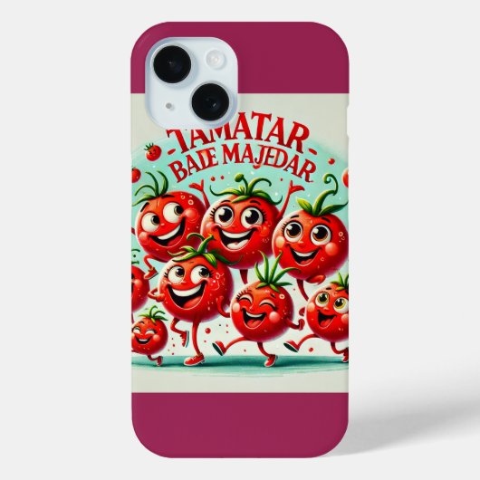 Speelse Tomato Fun Phone Hoesje – Vrolijk en leven (Achterkant)
