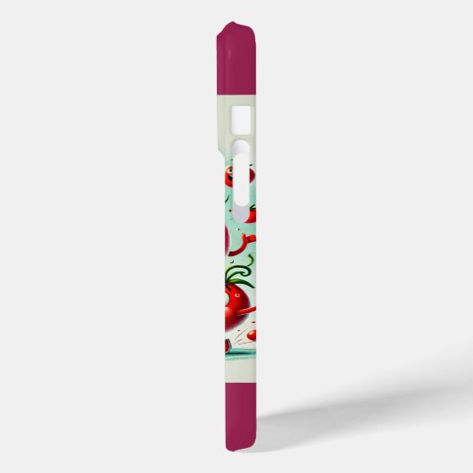 Speelse Tomato Fun Phone Hoesje – Vrolijk en leven (Achterkant / Links)