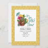 Speelse Tropische Tiki bruiloft Kaart (Voorkant)