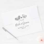 Speelse trouwstickers met leuk vlinderontwerp ronde sticker (Envelop)