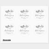 Speelse trouwstickers met leuk vlinderontwerp ronde sticker (Vel)