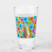 Speelse tuin: Meerkat te midden van driekleurige b Glas (Voorkant)