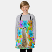 Speelse tuin: Meerkat te midden van driekleurige b Schort (Gedragen)