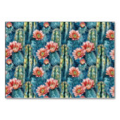 Speelse turquoise cactus bloem border kaart (Achterkant)
