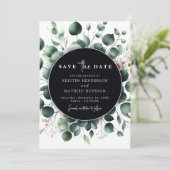 Speelse Typografie Eucalyptus Digital Wedding Save The Date (Staand voorkant)