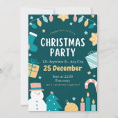 Speelse uitnodiging voor kerstfeest (Voorkant)