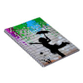 Speelse Urban Girl Graffiti Silhouette Art Notitieboek (Rechterzijde)