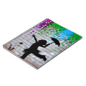 Speelse Urban Girl Graffiti Silhouette Art Notitieboek (Linkerzijde)