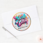 Speelse urban vibes ronde sticker (Envelop)