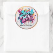 Speelse urban vibes ronde sticker (Tas)