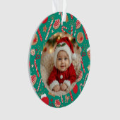 Speelse vakantie traktaties Foto Ornament – Hand-g (voorkant)