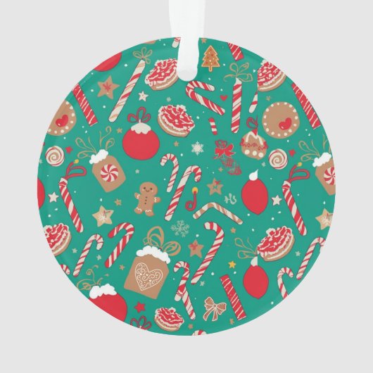 Speelse vakantie traktaties Foto Ornament – Hand-g (achterkant)