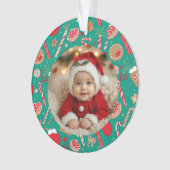 Speelse vakantie traktaties Foto Ornament – Hand-g (voorkant)