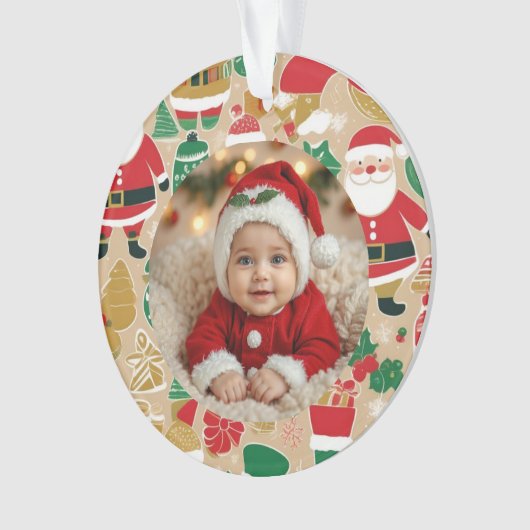 Speelse Vakantie Treats Foto Ornament – Gingerbrea (voorkant)